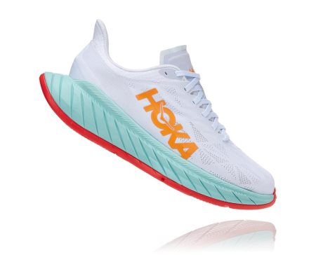 Hoka One One Carbon X 2 Ženske Road Tekaški Čevlji Bela / Oranžna SI-492618O